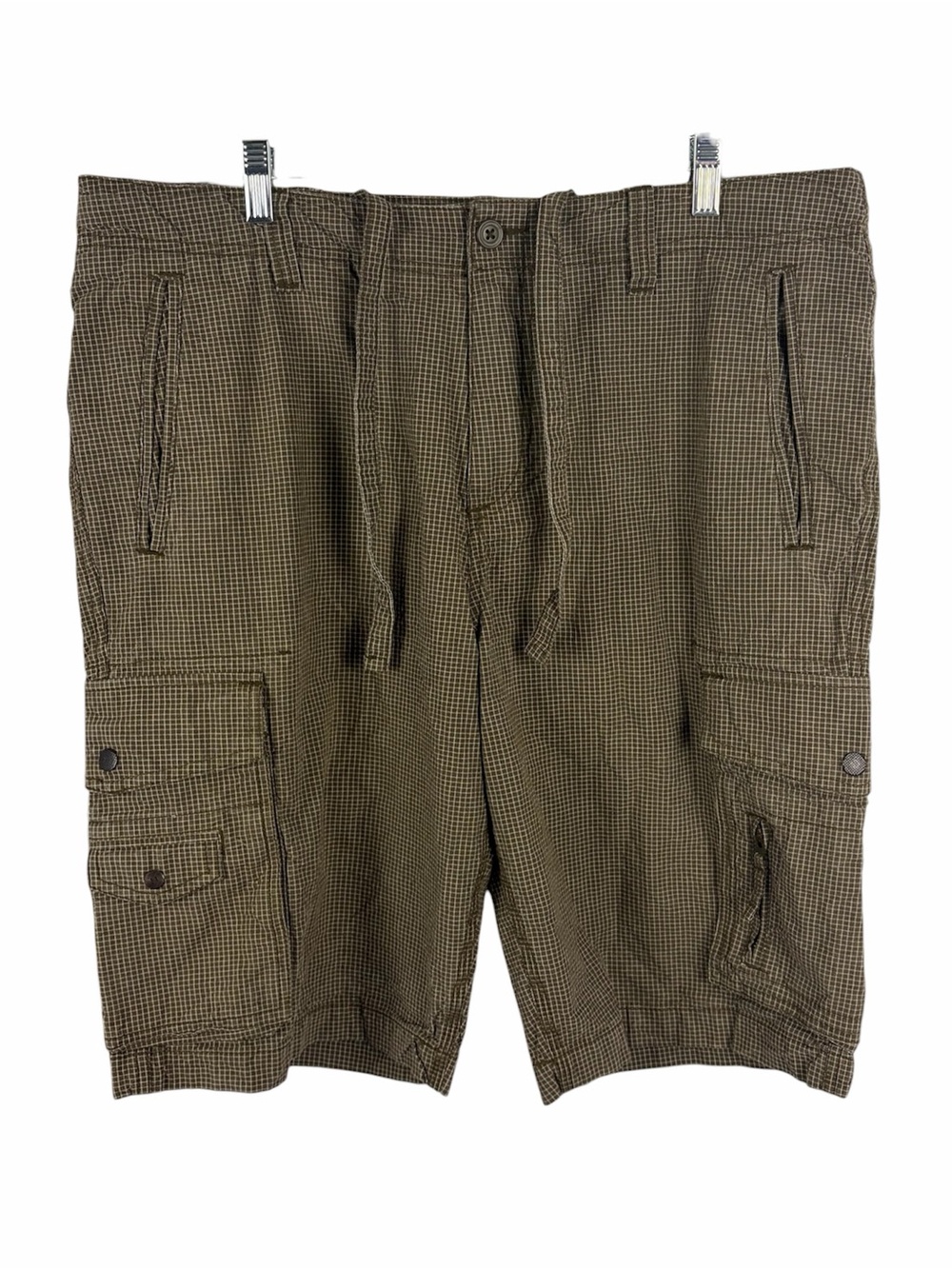 Old Navy Surplus Company Y2K Brown Micro Check Cargo Shorts Men’s 36 Utility